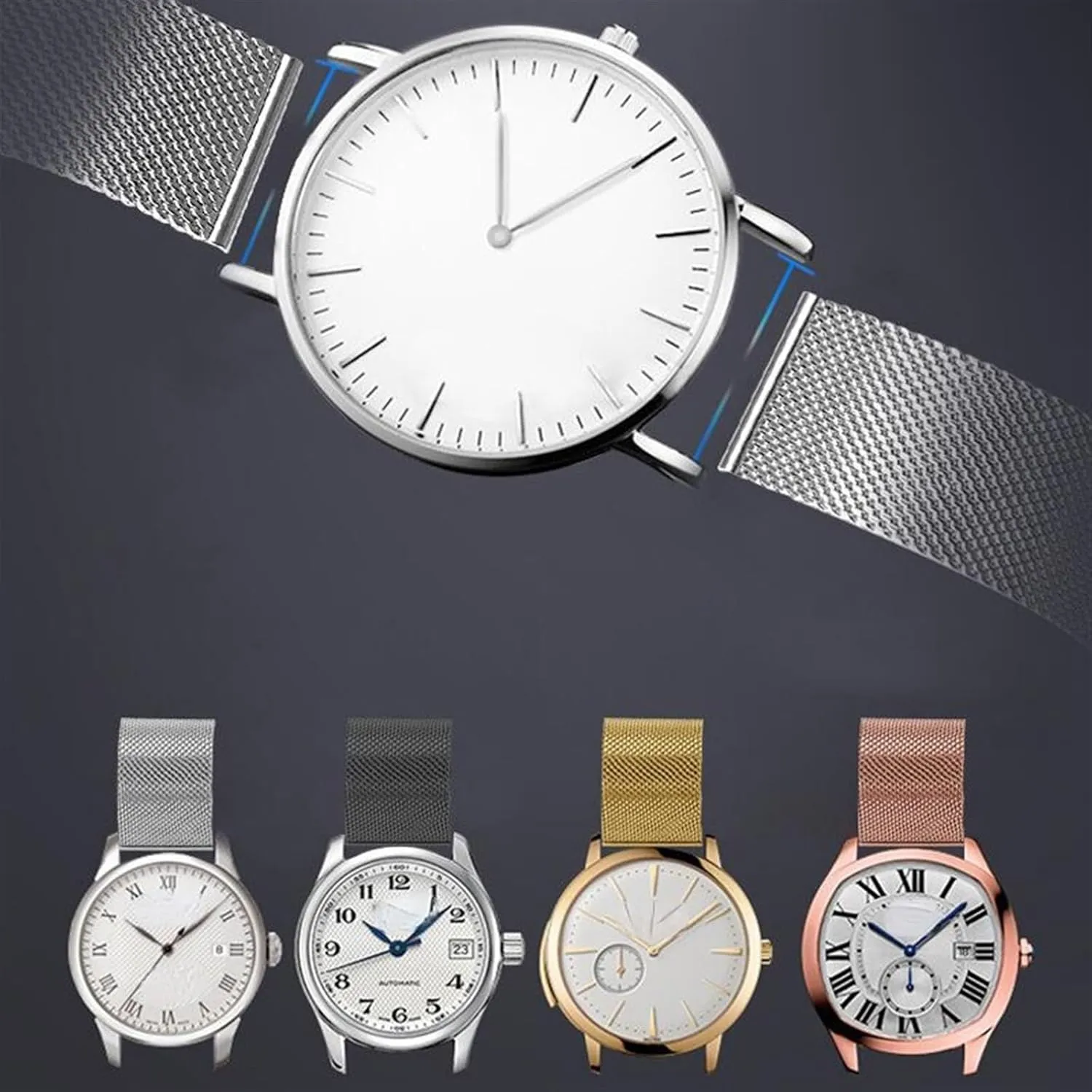 Stainless Steel Mesh Woven Watch Band Unisex Quick Change Band