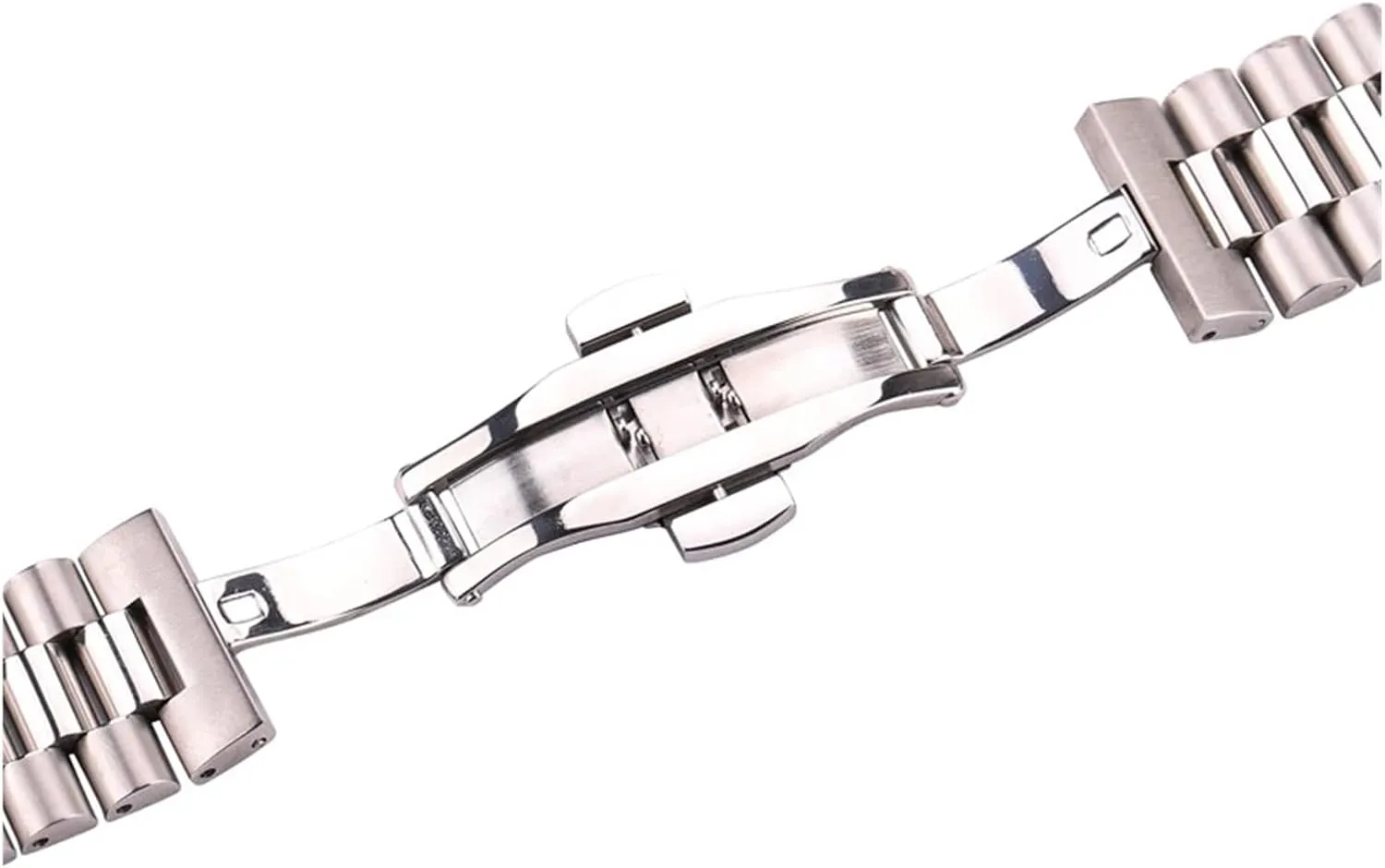 Stainless Steel Watchbands Bracelet Women Men Silver Solid Metal Watch Strap 16mm 18mm 20mm 21mm 22mm Accessories(22mm)