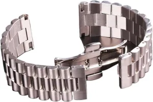 Stainless Steel Watchbands Bracelet Women Men Silver Solid Metal Watch Strap 16mm 18mm 20mm 21mm 22mm Accessories(22mm)