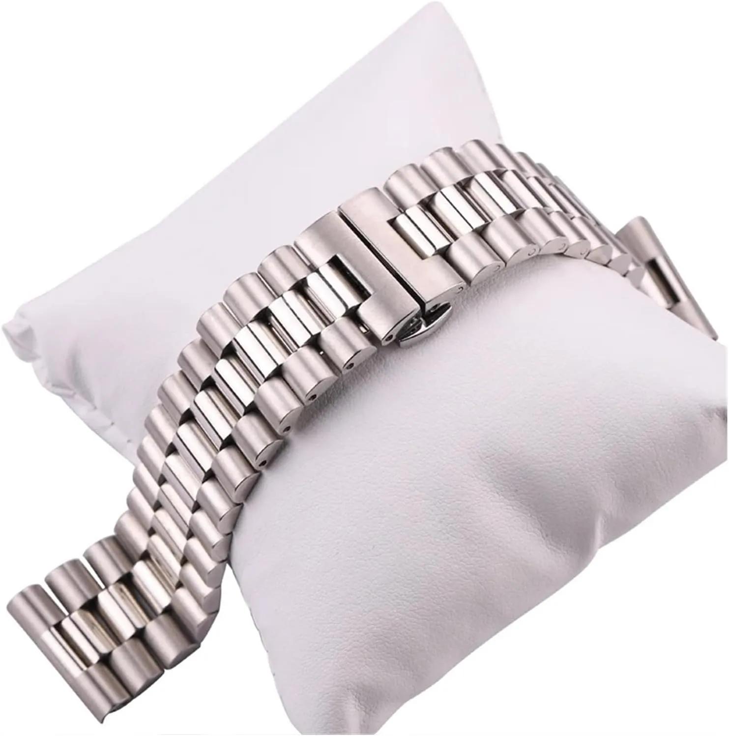 Stainless Steel Watchbands Bracelet Women Men Silver Solid Metal Watch Strap 16mm 18mm 20mm 21mm 22mm Accessories(22mm)