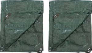 Stansport Medium-Duty Rip-Stop Tarp 6' x 8' - Dark Green - 2 Pack