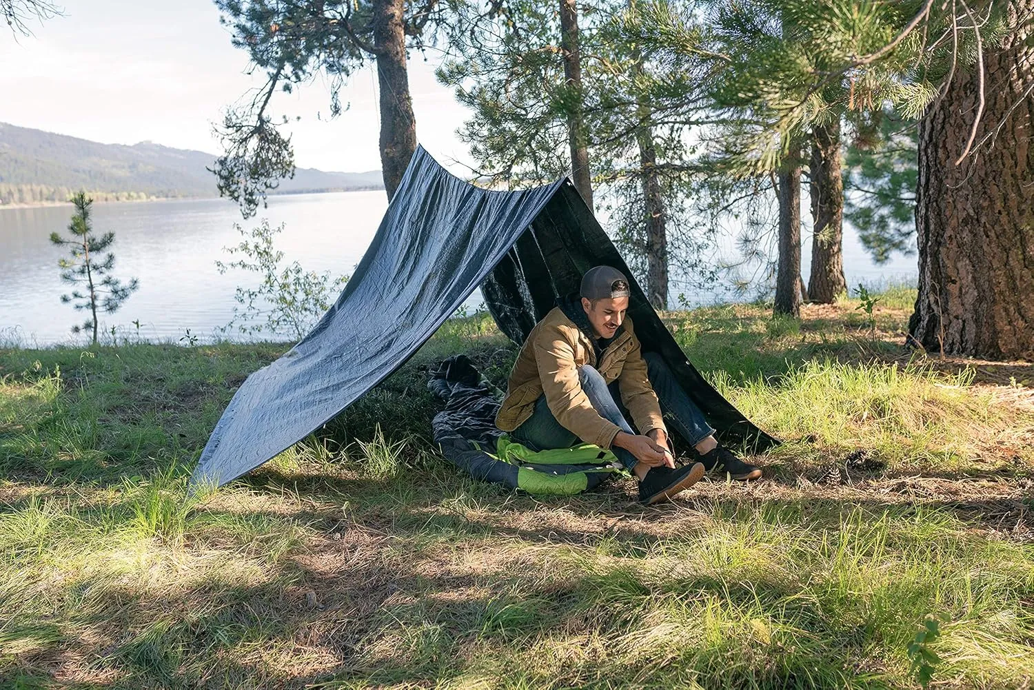 Stansport Medium-Duty Rip-Stop Tarp 6' x 8' - Dark Green - 2 Pack
