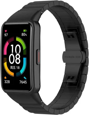 Strap for HUAWEI Band 6/ Honor Band 6, Stainless Steel Replacement Strap/Band