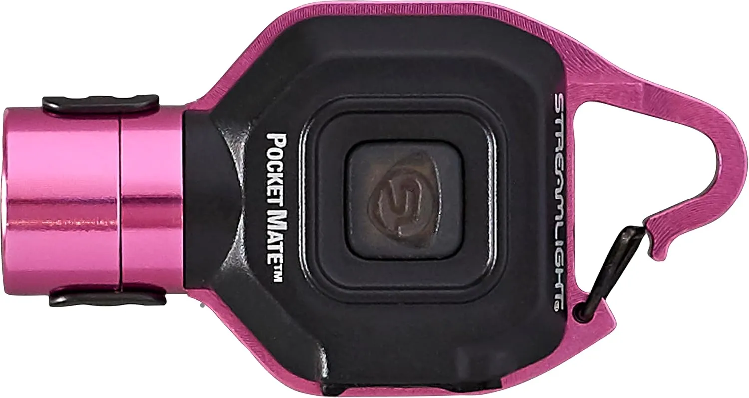 Streamlight 73303 Pocket Mate 325-Lumen Pocket Keychain/Clip-on USB Rechargeable Flashlight, Pink