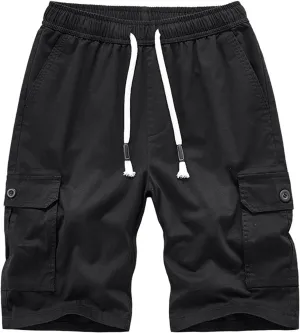 Summer Cargo Shorts for Men Lightweight Quick Dry Multi Pocket Outdoor Casual Elastic Waist Lounge Shorts