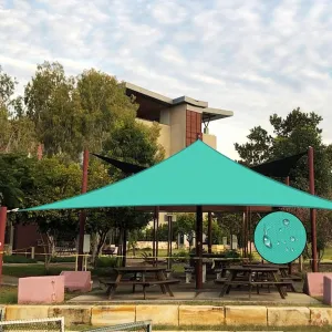 Sun Shade Sail Waterproof,UV Block Lake Blue Triangle 13' x 13' x 13' Shade Sails,for Outdoor Pergola Carport Awning Yard Activities