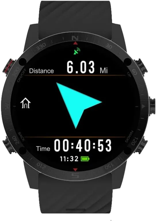 Sunroad G5 Pro GPS Sports Watch AMOLED Health and Fitness Tracker Running Swimming Climbing Hiking Route Navigation Men Wristwatch