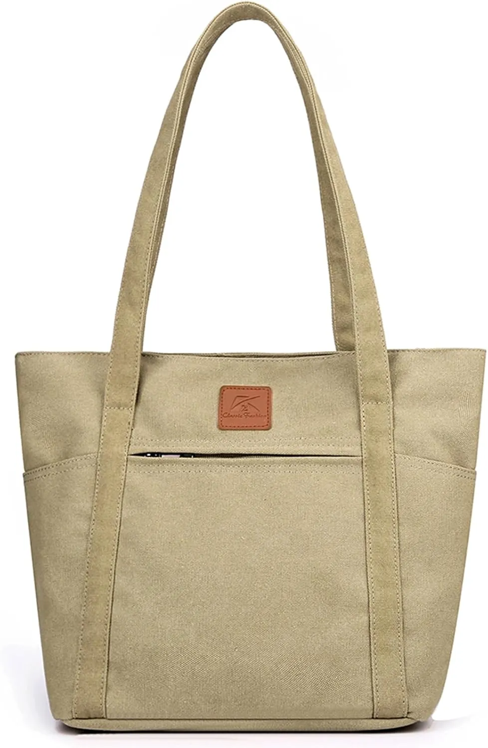 Sunshinejing Women's Large Canvas Shoulder Bag Retro Multi-pocket Handbags Work Tote Purses