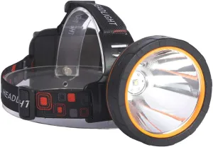 Super Bright Headlamp Coon Hunting Belt Headlight Rechargeable LED Spotlight with Power Supply Waterproof Flashlight for Garden Outdoor Camping Fishing Hunting Hiking (White Light)