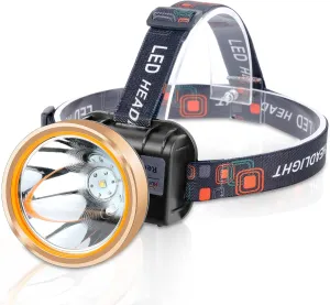 Superbright Coon Hunting Lights,High Lumens LED Headlamp with 2 Light Modes Waterproof & Rechargeable Headlight Flashlight for Outdoor Hiking Hunting Fishing(Yellow Light)