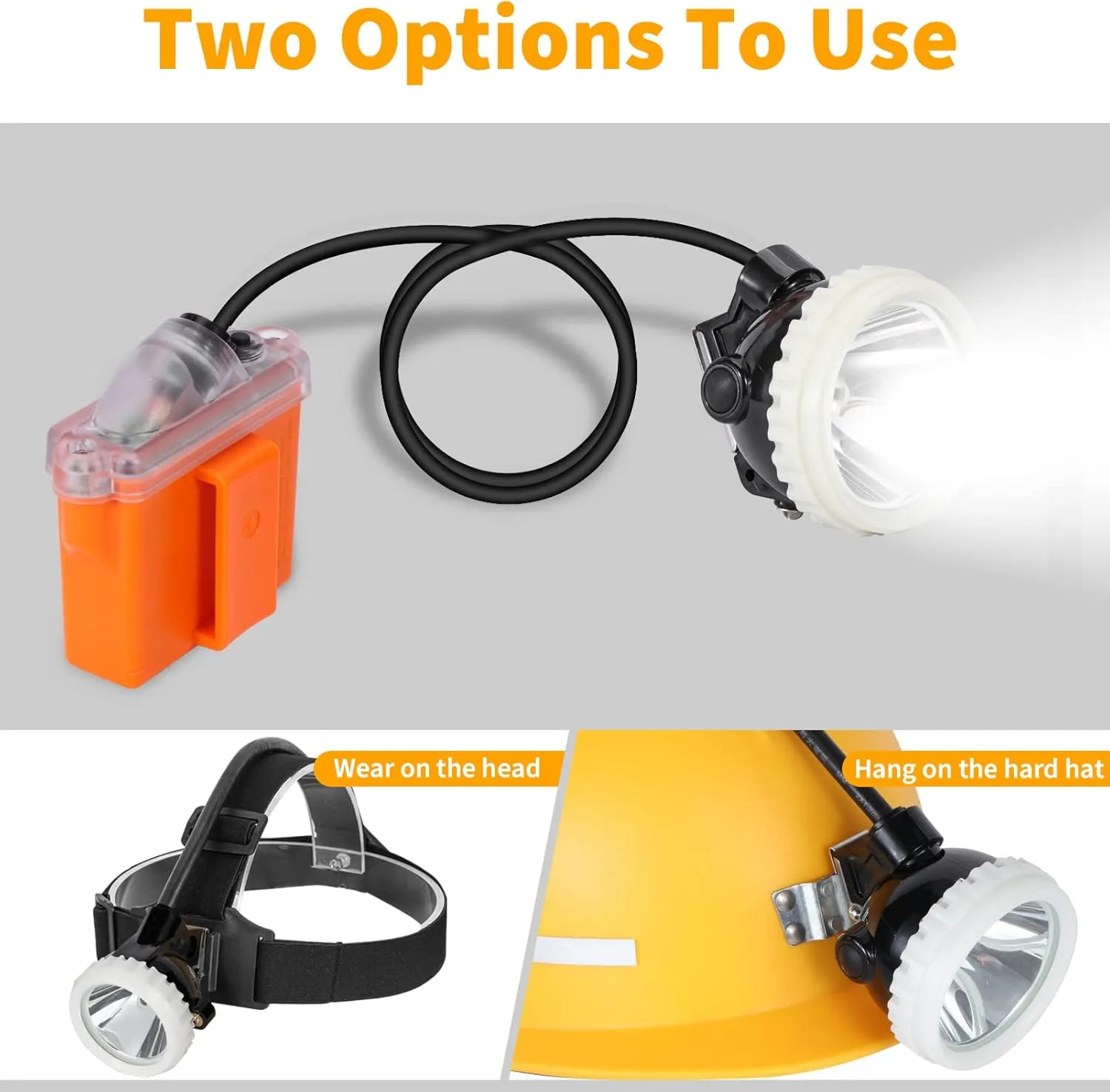 Superbright Headlight Rechargeable Hunting Light Miner Lamp for Hard Hat 1 2 LED Lights Mining Headlamp Waterproof Headlight Explosion Proof Miner's Lamp