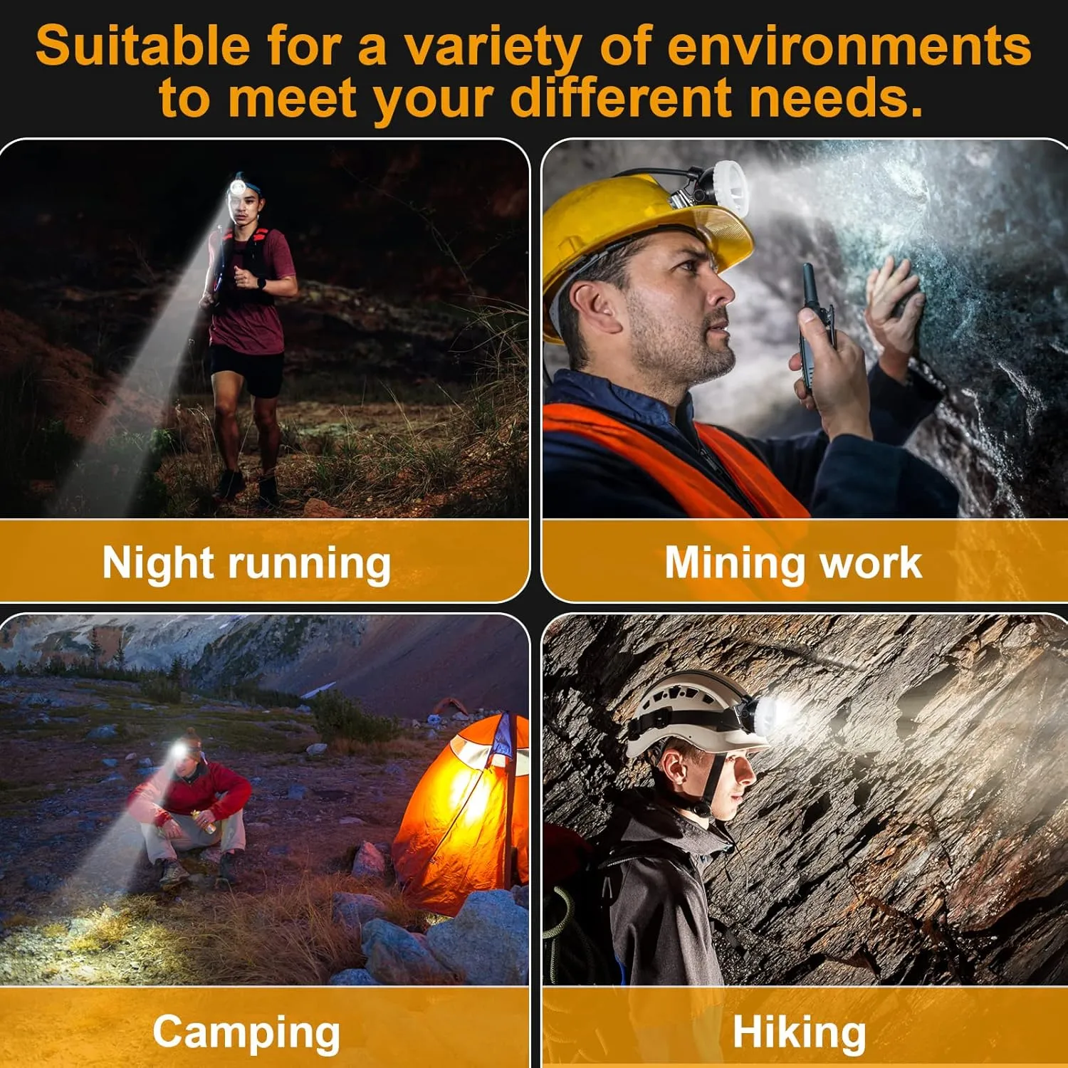 Superbright Mining Headlight,High Power Rechargeable Miner Lamp for Hard Hat Led Lights Professional Waterproof Headlight KL7M.F Explosion Proof Miner's Headlamp