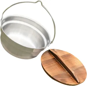SUPVOX 1set Stainless Steel Hanging Camping Pot Soup Pot for Outdoor Cooking for Stewing Backpacking and Picnics Easy to