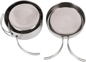 SUPVOX Portable Cooking Set Stainless Steel Camping Pot Cooking Pan Camping Supplies