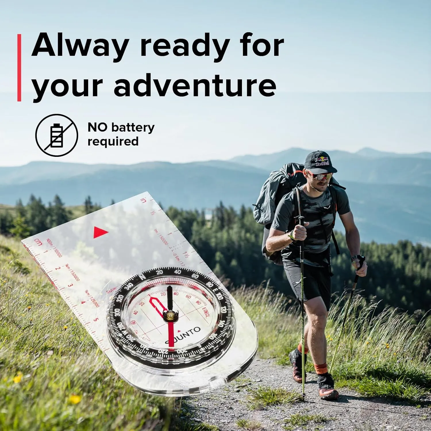 SUUNTO A-30 Compass: Compact, hiking compass with luminous markings in low light