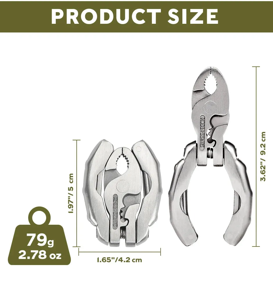 SWISS 9 IN 1 Mini Multifunctional Pliers Pocket EDC Multitool Keychain Screwdriver Outdoor Hiking Gear Small Bottle Opener