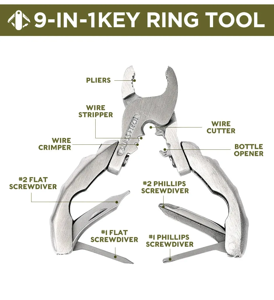 SWISS 9 IN 1 Mini Multifunctional Pliers Pocket EDC Multitool Keychain Screwdriver Outdoor Hiking Gear Small Bottle Opener