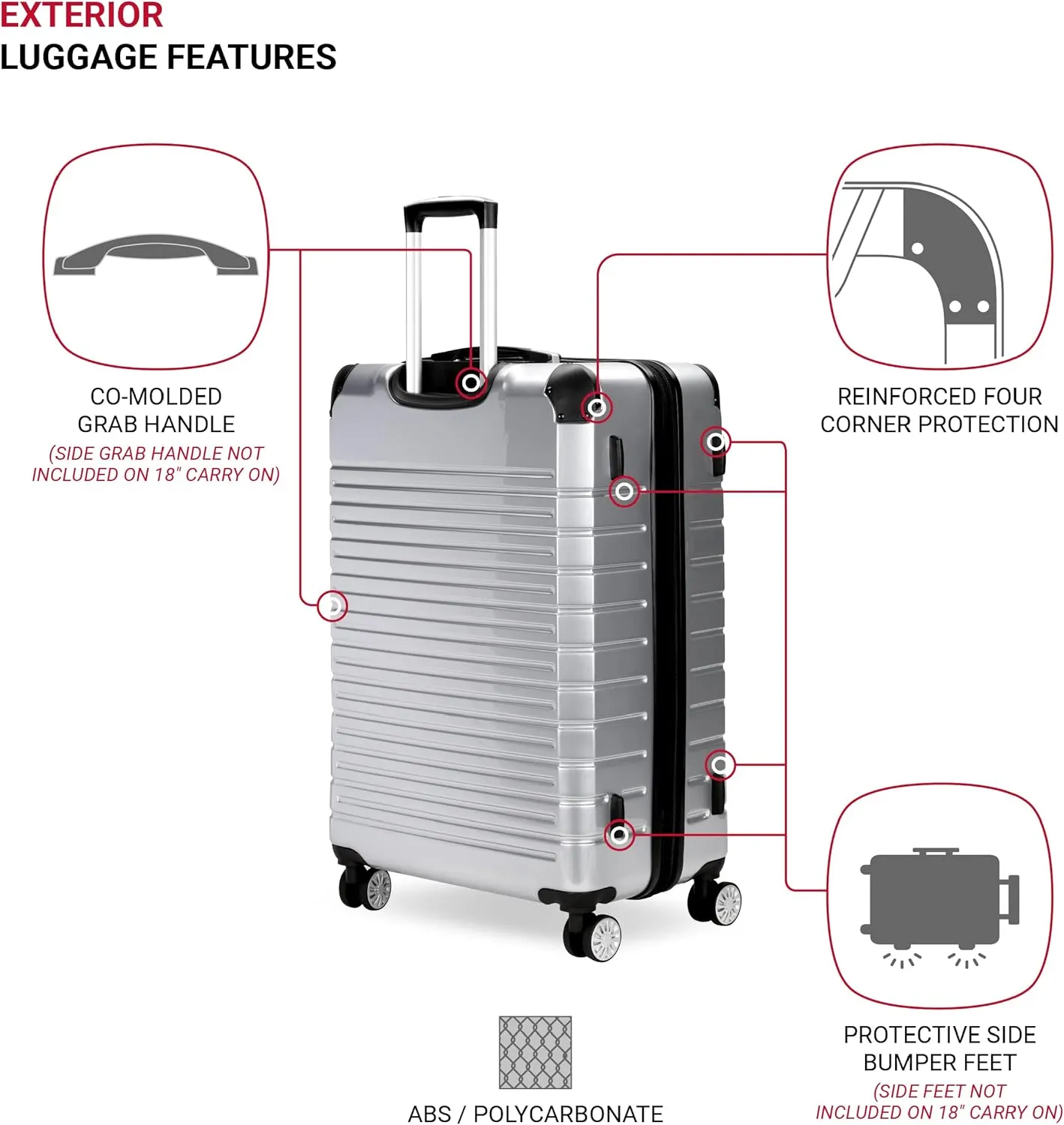 SwissGear 7782 Hardside Expandable Luggage with Spinner Wheels, Silver, Checked-Large 27-Inch
