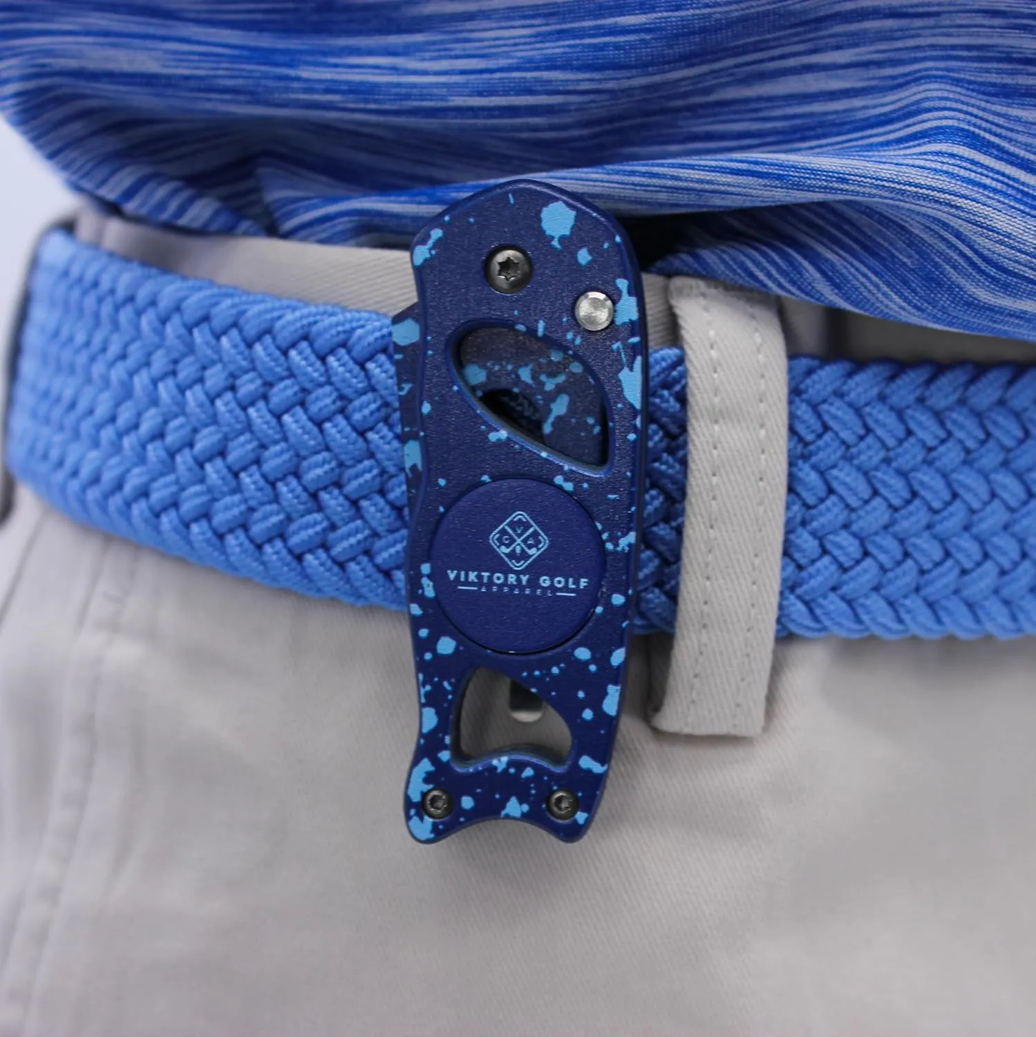 Switch Blade Style Precision Divot Tool – Chaos Edition - Compact & Lightweight - Foldable - Pop-Out Spring Action - Color Matched Magnetic Ball Marker
