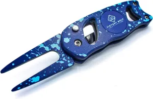 Switch Blade Style Precision Divot Tool – Chaos Edition - Compact & Lightweight - Foldable - Pop-Out Spring Action - Color Matched Magnetic Ball Marker