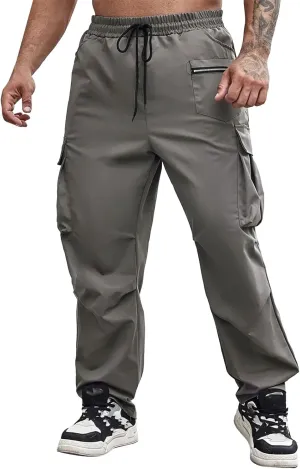 Tactical Pants for Men Athletic Training Camping Jogger Baggy Breathable Sweatpants Waist Drawstring Pant with Pocket