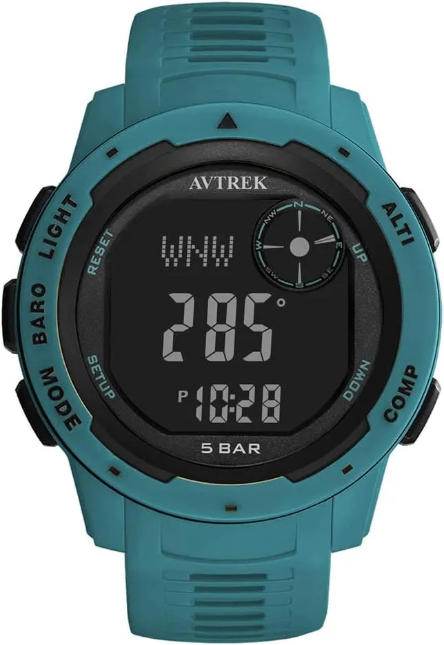Tactical Watch with Compass,50M Waterproof Digital Pedometer Watch, Altimeter Watch for Outdoor Hiking/Climbing(Blue)