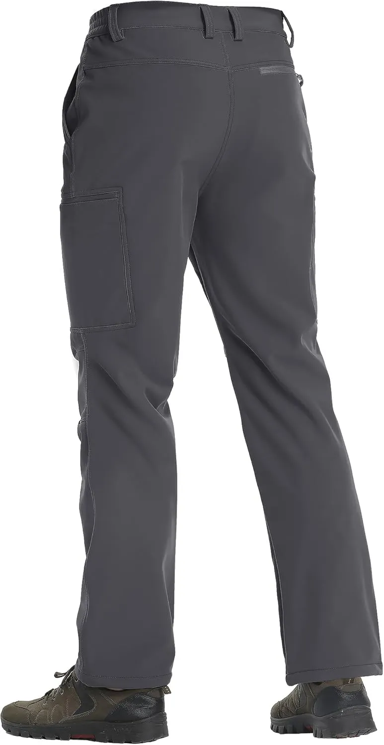 TACVASEN Men's Hiking Pants Fleece Lined Cargo Work Pants with 5 Pockets for Fishing Camping Travel