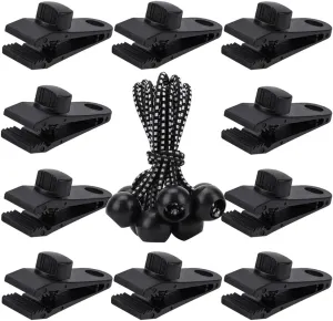 Tarp Clips Heavy Duty Lock Grip,20Pack Tarp Clamps,Shade Cloth Clips Fasteners,Pool Awning Cover Bungee Cords Clips
