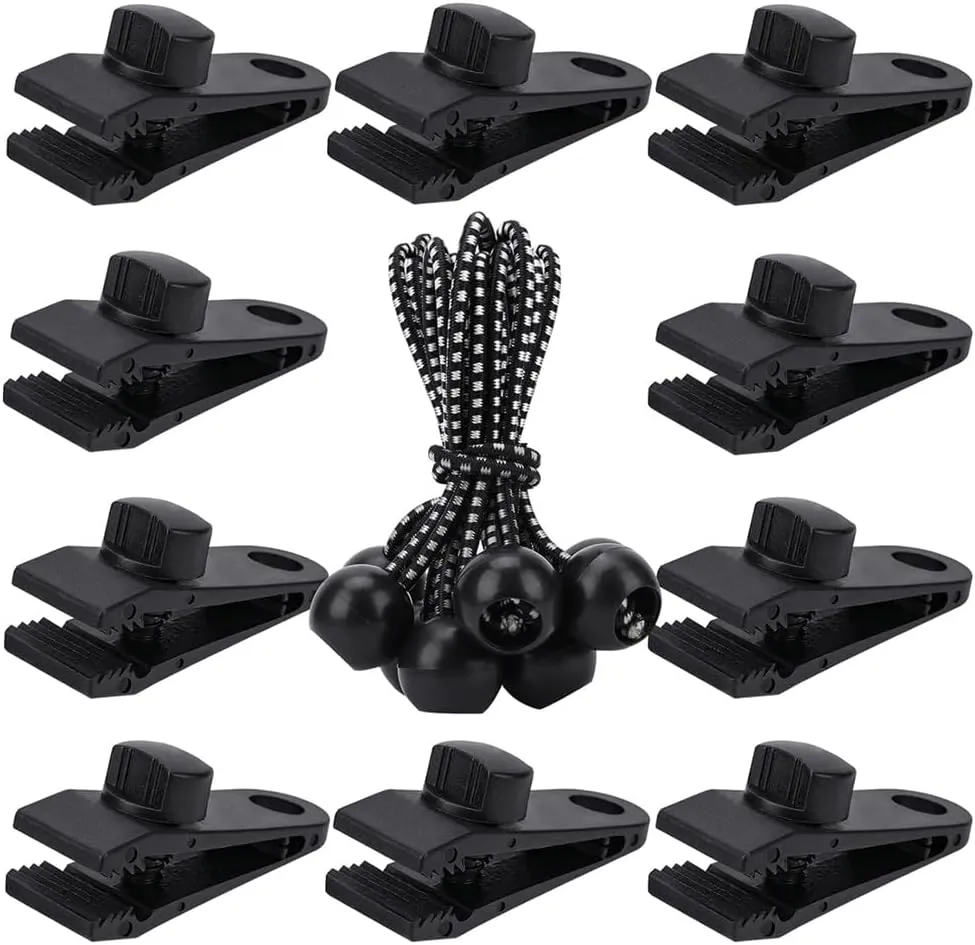 Tarp Clips Heavy Duty Lock Grip,20Pack Tarp Clamps,Shade Cloth Clips Fasteners,Pool Awning Cover Bungee Cords Clips