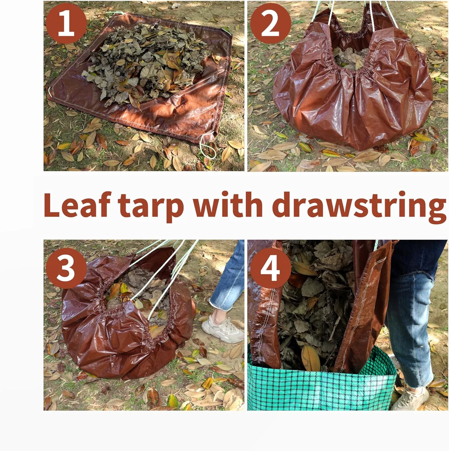 TARPAL 8x8 Feet(2pack) Small tarp with Drawstring Tarp Waterproof Brown Medium Duty tarps Multipurpose Cover for Leaf Camping Firewood Outdoor Furniture etc.