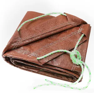TARPAL 8x8 Feet(2pack) Small tarp with Drawstring Tarp Waterproof Brown Medium Duty tarps Multipurpose Cover for Leaf Camping Firewood Outdoor Furniture etc.