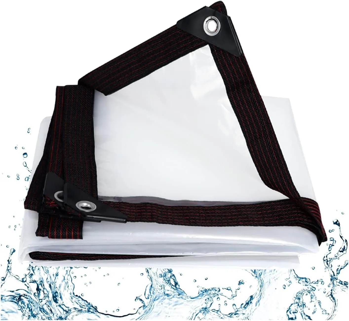 Tarpaulin Cover Waterproof Clear Tarp Covers Sheet with Eyelets，Great for Garden Canopy Balcony Tent Rainproof Plant Sheet Covers DHDHSHB(9.84x9.84ft/3x3m)