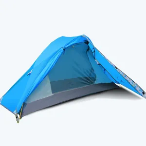 Tarpaulin Shade Cloth Rainproof Cloth Tent Outdoor Single Tent Double-Layer Anti-Storm and Windproof Portable Camping Tent-Ultralight Green (Color : Blue)