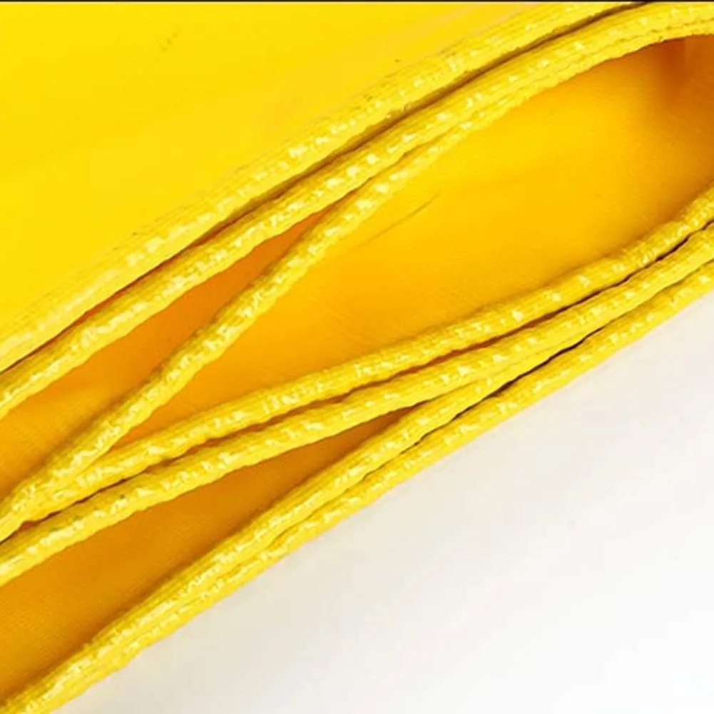 Tarpaulin Waterproof Heavy Duty Rainproof Canvas Sunscreen PVC Mesh Metal Ring Hole with Free Rope Outdoor Open-air Warehouse Tents, 15 Sizes (Color : Yellow, Size : 2X4m)