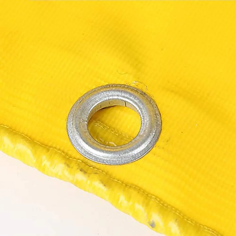 Tarpaulin Waterproof Heavy Duty Rainproof Canvas Sunscreen PVC Mesh Metal Ring Hole with Free Rope Outdoor Open-air Warehouse Tents, 15 Sizes (Color : Yellow, Size : 2X4m)