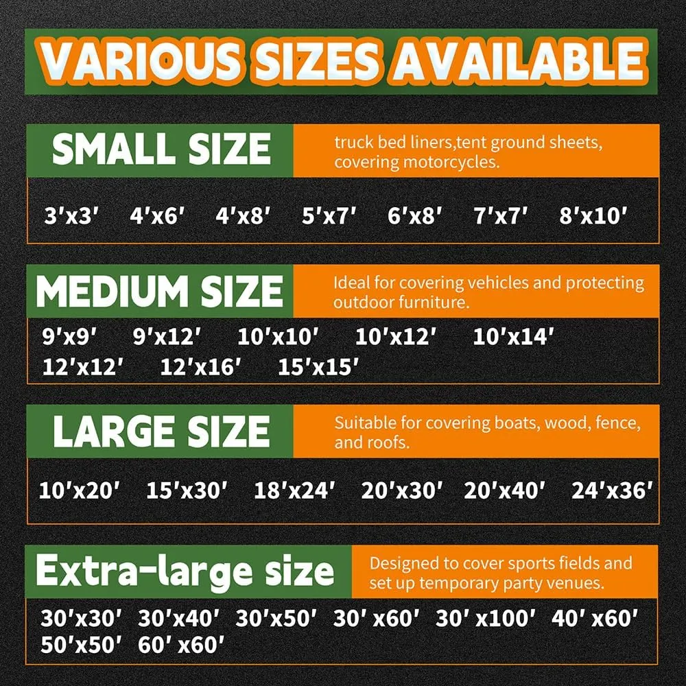 Tarps Heavy Duty Waterproof 6x8 Feet (3 Pack), 10Mil Multipurpose Tarp Cover with Metal Grommets and Reinforced Edges, Silver/Brown Tarp by RAINDEWAY