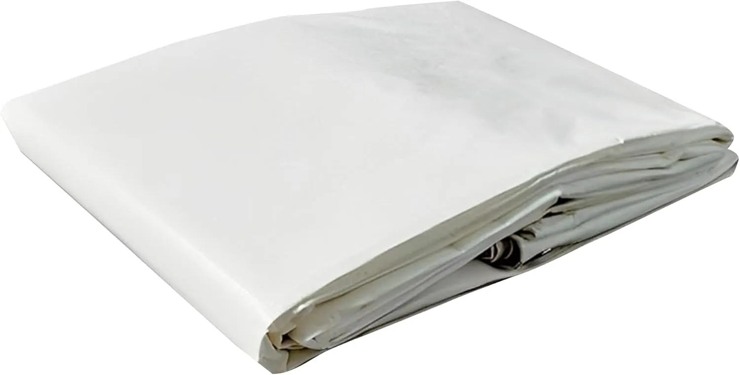 Tarps Now 10x14 ft Heavy Duty Plastic Tarp (Poly Tarp) | 6 MIL Waterproof Cover | Rip & Tear-Resistant | Rustproof Grommets & Reinforced Edges | Ideal for Roofing, Camping & Tent - White