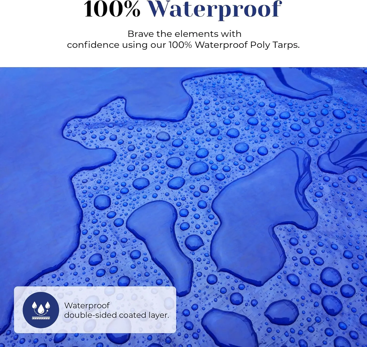 Tarps Now 20x50 ft Heavy Duty Plastic Tarp (Poly Tarp) | 6 MIL Waterproof Cover | Rip & Tear-Resistant | Rustproof Grommets & Reinforced Edges | Ideal for Roofing, Camping & Tent - Blue