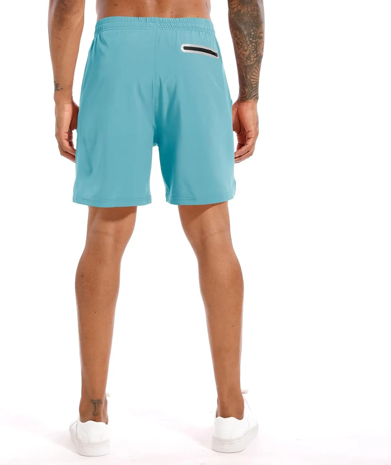TENJOY Men's 2 in 1 Running Shorts 5 in or 7 in Quick Dry Gym Athletic Workout Shorts for Men with Phone Pockets