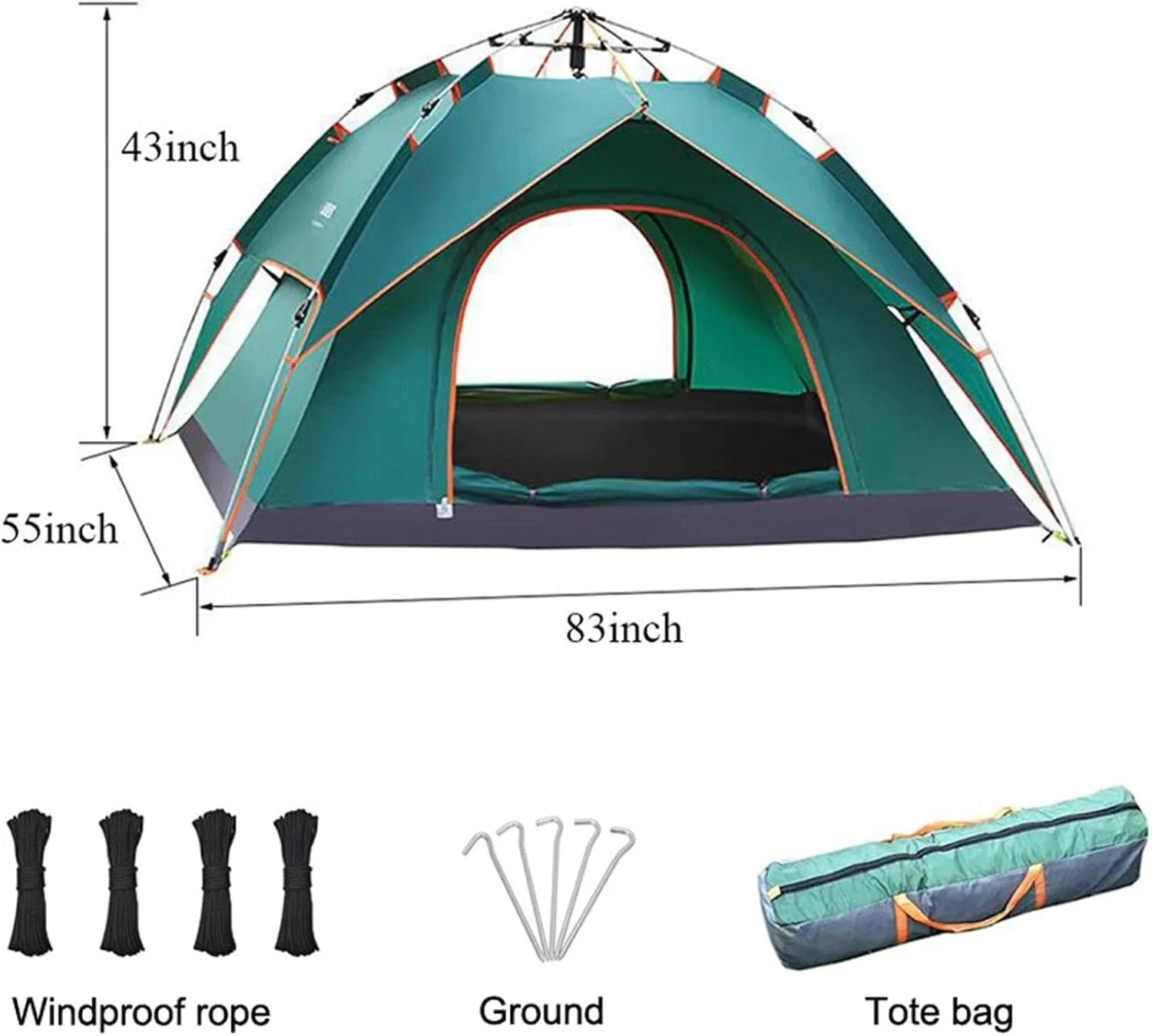 Tent 3-4Person Fully Outdoor Automatic Quick Open Tent Waterproof Tent Camping Family Outdoor Llightweight Instant Setup Tent