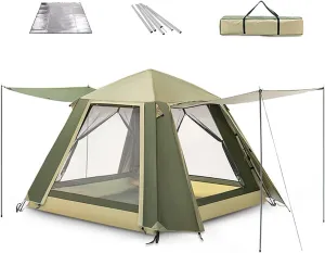 Tent-6-Person-Camping-Tents, Pop Up Tent, Instant Tent for Family, Festival Tent 210 X 210 X 170cm, Water Resistant, Outdoor 4 Person Tent,Double Layer Portable for All Seasons