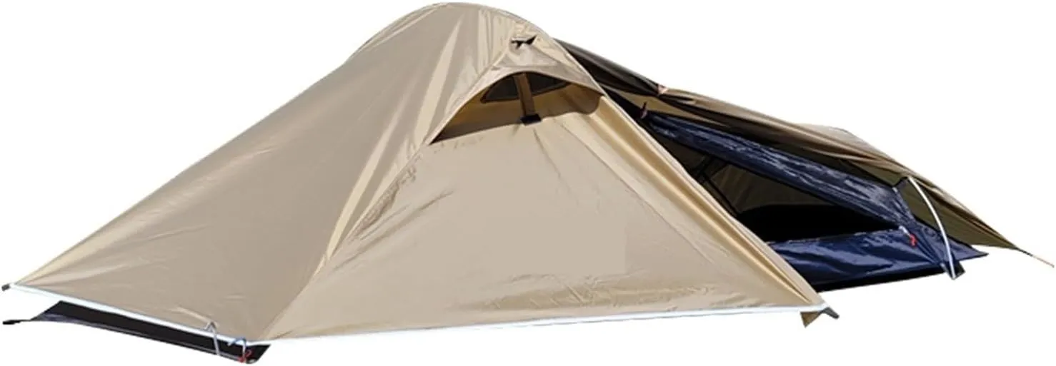 Tent Backpacking Tent 1 Person Ultralight Aluminum Pole Stormproof Camping Tent Suitable Four Seasons Single Person Tent Lightweight (Color : ArmyGreen)