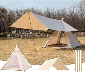Tent for 3/4 People | Waterproof Cotton Tent, Upgrade Ultralight Tent, Free Pavilion, Yurt Tent, Glamping Tent, Festival Tent Beautiful Scenery