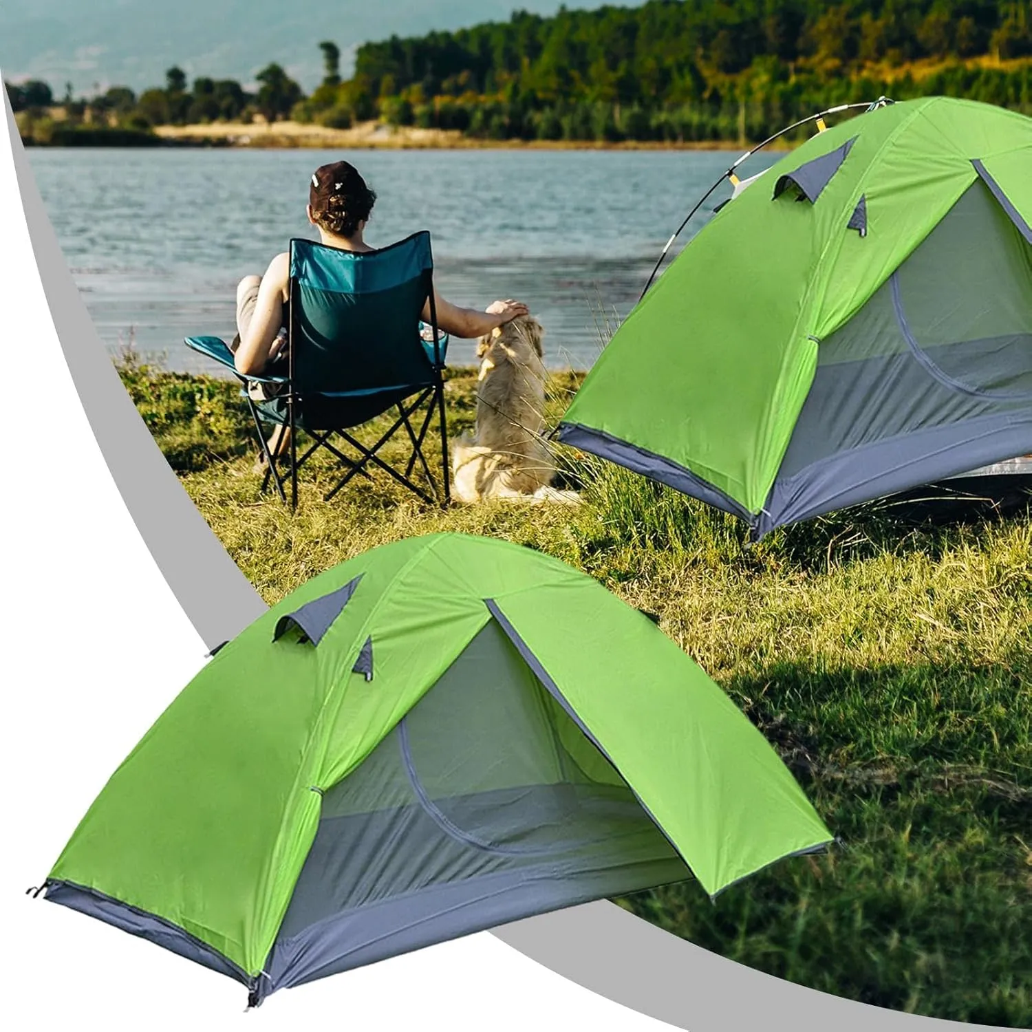 Tent, Hiking Tents for Backpackers | Family Beach Accessories for Rest | Compact 2 Person Standing for Backpacking, Hiking, Trekking