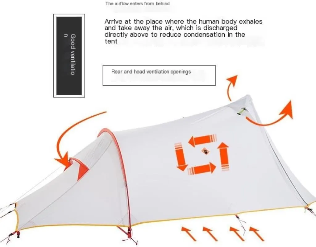 Tent Outdoor Tent Camping Windproof and Rainproof Hiking and Mountaineering Portable Lightweight Double-Layer Tent Outdoor Tent