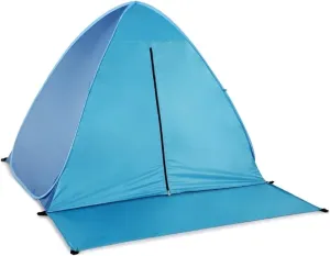 Tent Quick Automatic Opening Camping Tent Beach Tent Anti-uv Sun Shelter Ultralight Tent Beach Sun Shade Awning Fit 2-3 Person (Blue One Size)