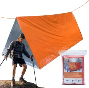 Tent Shelter - Survival Shelter Tube Tent - Lightweight Windproof Waterproof Lifesaving Gear Tarp Sleeping Bag Thermal Sack Blanket for Camping Hiking