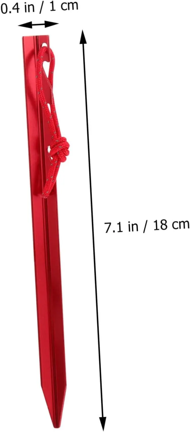Tent Stakes 5pcs Tent Pegs Outdoor Stakes Heavy Duty Ground Peg Ultralight Tent Adjustable Metal Tent Ground Stakes Peg Tent Stakes Pegs Camping Tents Tent Pin Nail Aluminum Alloy(Red)