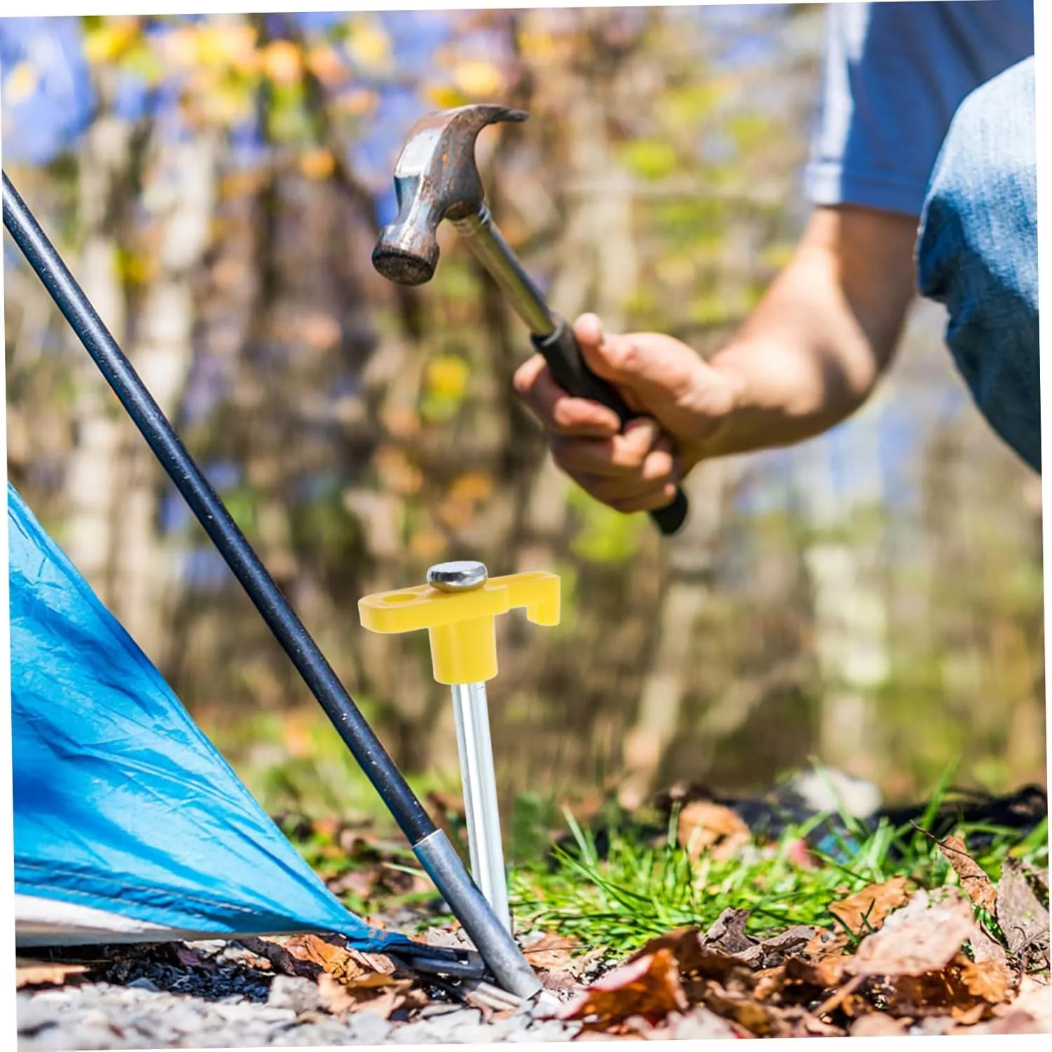 Tent Stakes Pegs 10 Pack Aluminum Tent Ground Stakes Windproof for Camping