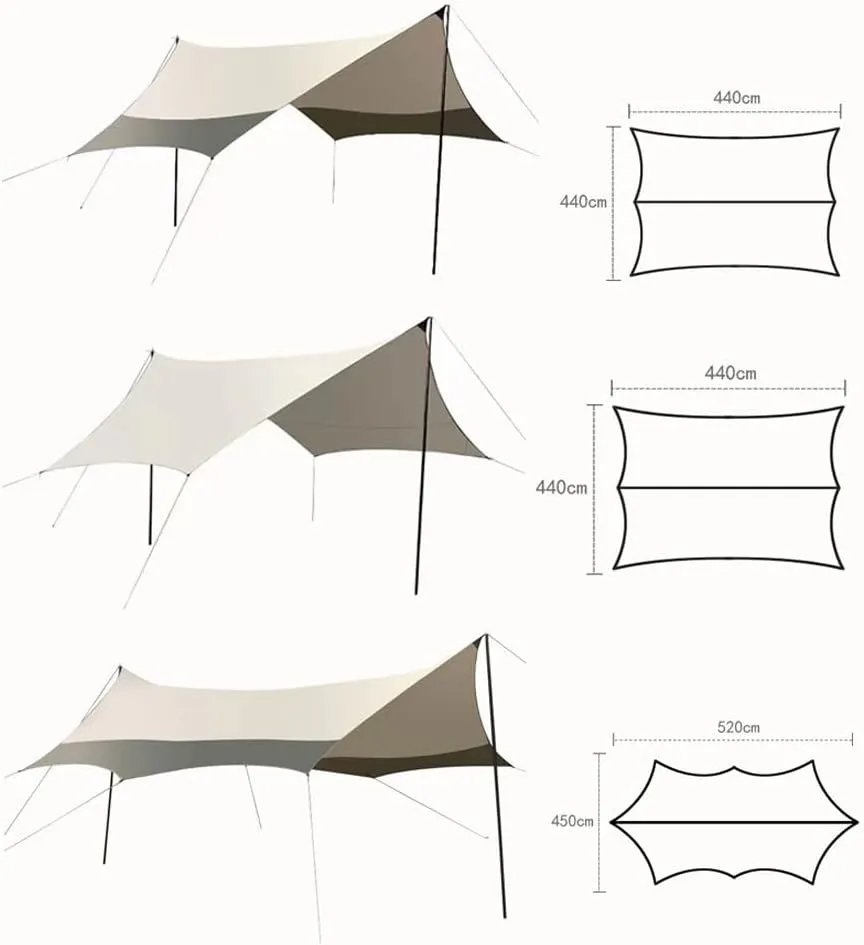 Tent Tarp Camping Tarp Sun Canopy Outdoor Waterproof Sun Shade Camping Picnic Portable Canopy Tent Tent Tarp (Color : A)